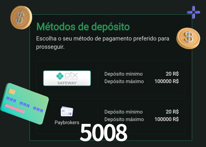 O cassino 5008 oferece uma grande variedade de métodos de pagamento
